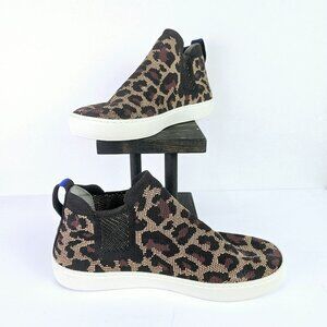 Rothy's Wildcat Leopard Animal Print Chelsea Sneaker Trainers, Sz 9